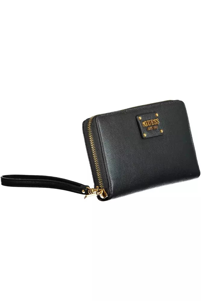 Elegant Black Polyethylene Wallet with Logo