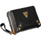 Chic Black Polyurethane Wallet with Logo Detail