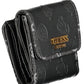 Elegant Black Polyurethane Wallet with Contrasting Details
