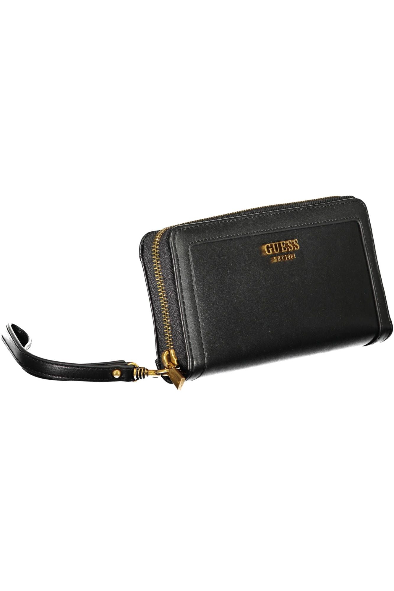 Elegant Black Polyurethane Wallet for the Chic Organizer