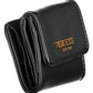 Elegant Black Polyurethane Wallet with Snap Closure