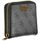 Chic Black Polyurethane Wallet with Contrasting Details