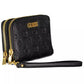 Chic Black Polyethylene Dual-Compartment Wallet