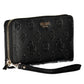Chic Black Polyurethane Wallet with Contrasting Details