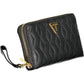 Elegant Black Polyurethane Wallet with 5 Compartments