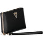 Chic Polyurethane Black Multi-Compartment Wallet