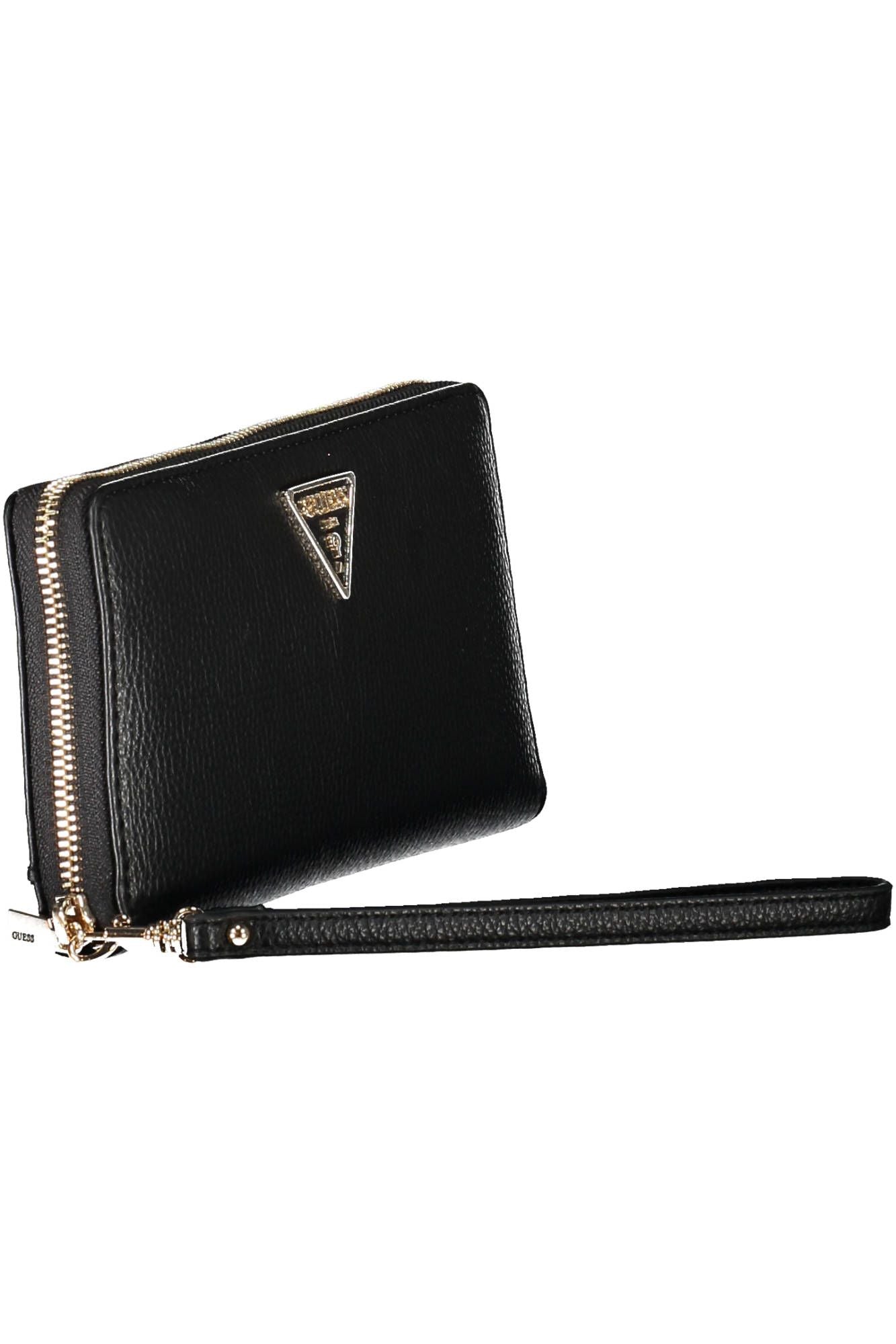 Chic Polyurethane Black Multi-Compartment Wallet