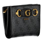 Elegant Black Polyurethane Wallet with Multiple Compartments