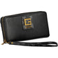 Chic Black Polyurethane Wallet with Contrasting Details