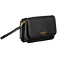 Elegant Black Polyurethane Wallet with Phone Pocket