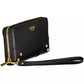 Elegant Black Polyethylene Wallet with Contrasting Details