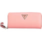 Elegant Pink Polyurethane Wallet with Logo Detail
