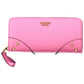 Chic Pink Polyurethane Wallet with Contrasting Details