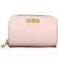 Chic Pink Double Compartment Wallet with Logo Detail
