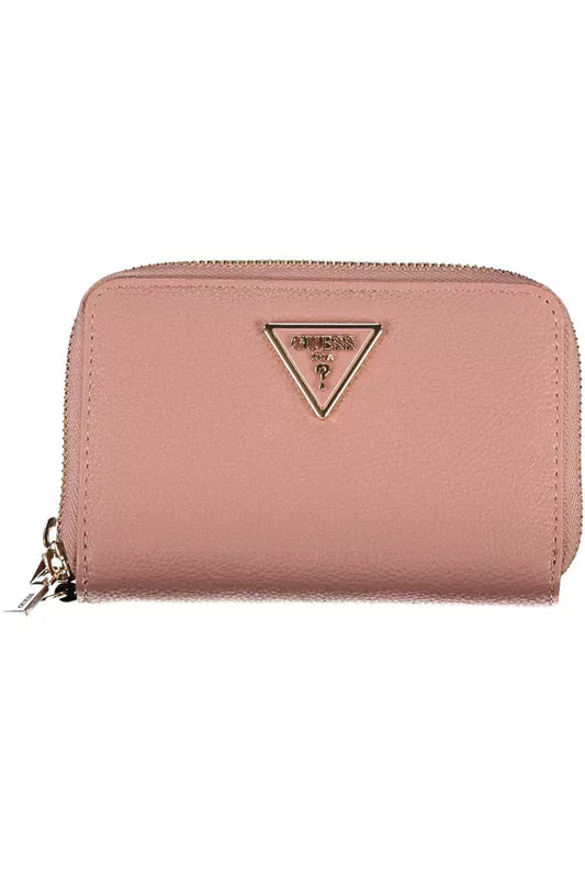 Chic Pink Double Wallet with Contrasting Accents