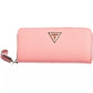 Chic Pink Zip Wallet with Contrasting Details