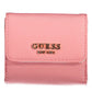 Chic Pink Polyurethane Wallet with Snap Closure
