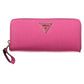 Chic Pink Polyurethane Wallet with Logo Detailing