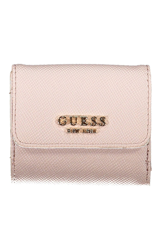 Elegant Pink Compact Wallet with Snap Closure