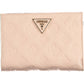 Chic Pink Polyurethane Wallet with Contrast Details