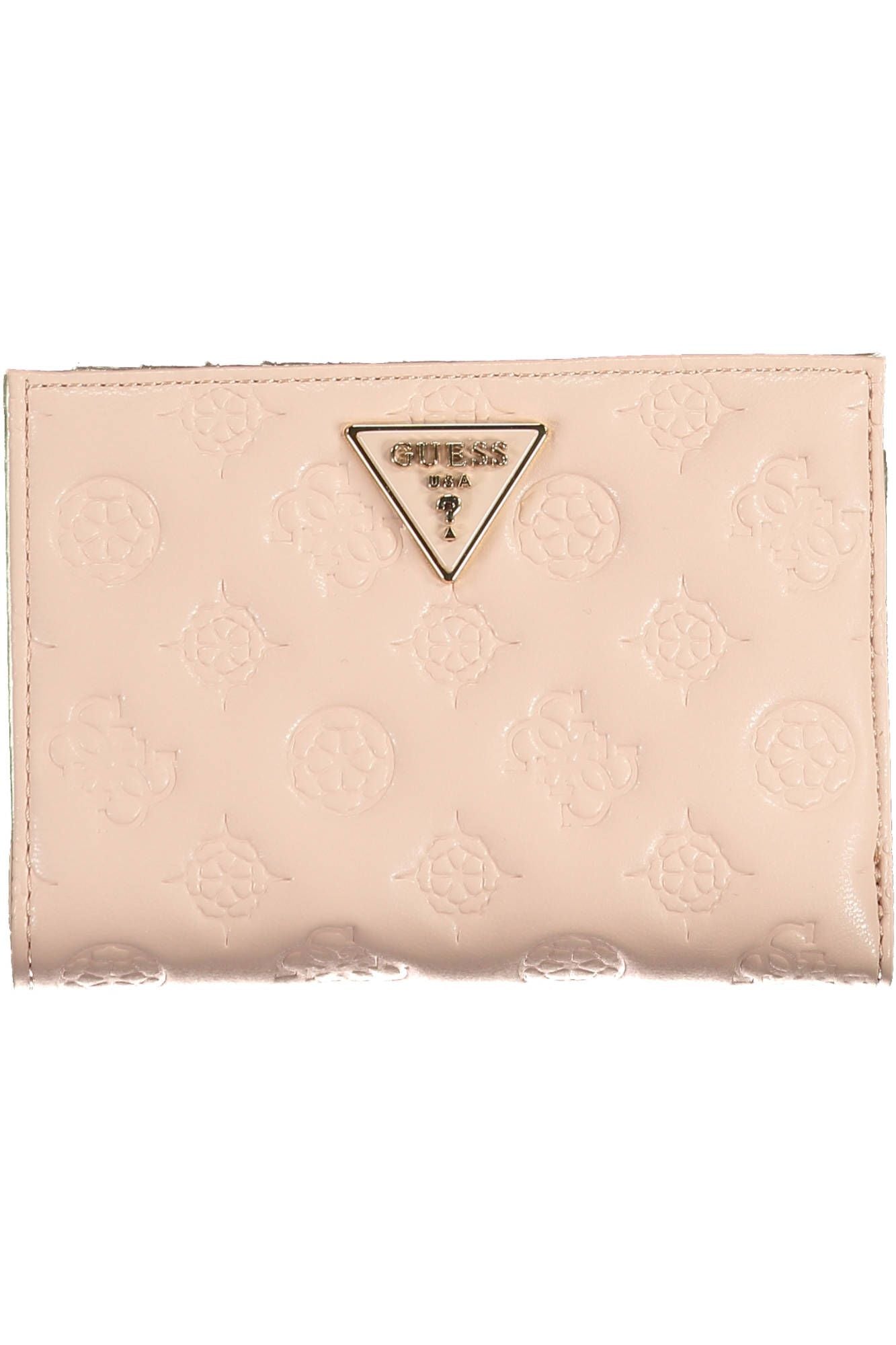 Chic Pink Polyurethane Wallet with Contrast Details