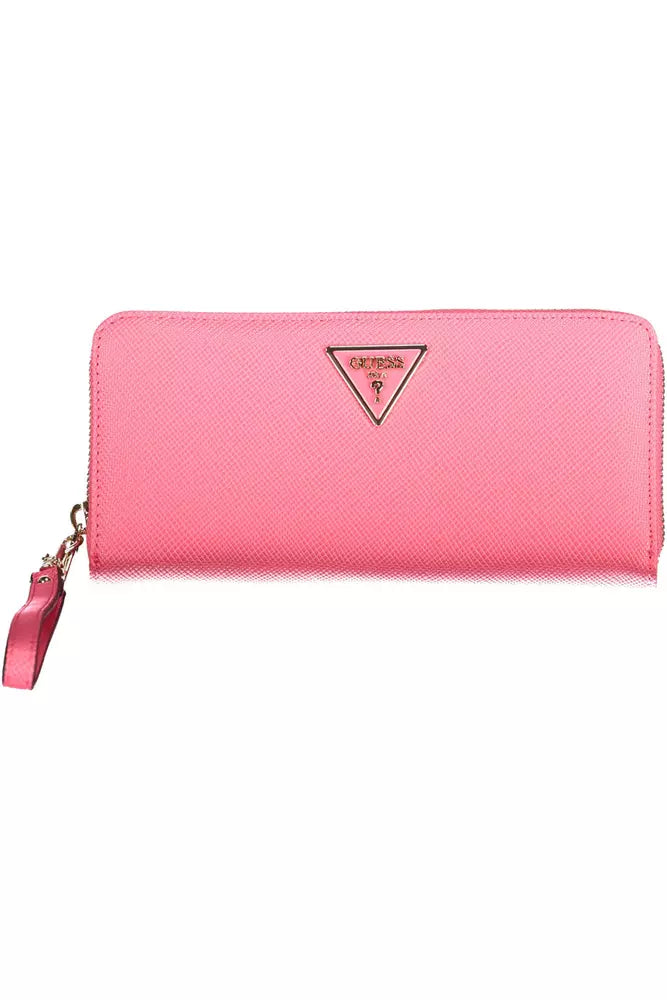 Chic Pink Wallet with Multifunctional Compartments