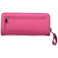 Chic Pink Polyurethane Wallet with Logo Detailing