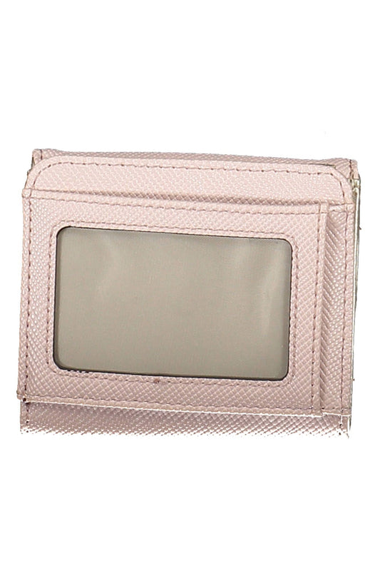 Elegant Pink Compact Wallet with Snap Closure