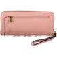 Chic Pink Polyurethane Wallet with Contrast Detail