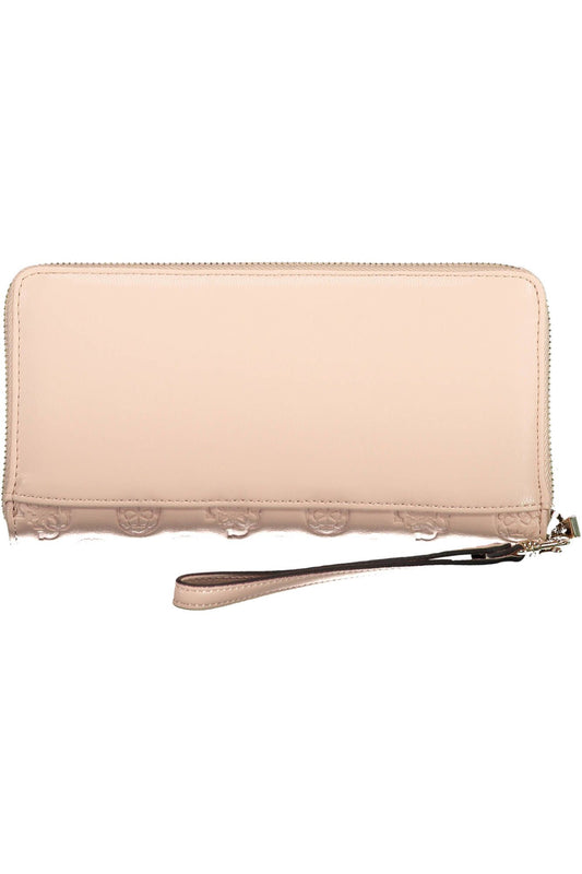 Chic Pink Polyurethane Wallet with Contrasting Details