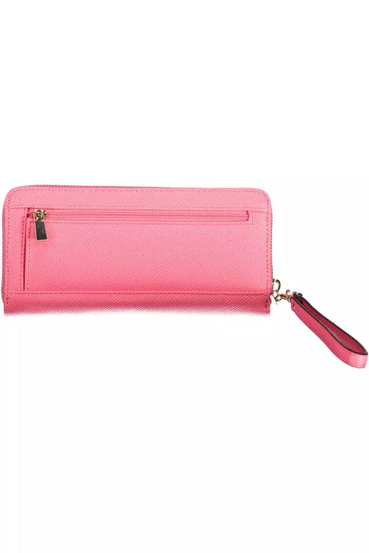 Chic Pink Wallet with Multifunctional Compartments