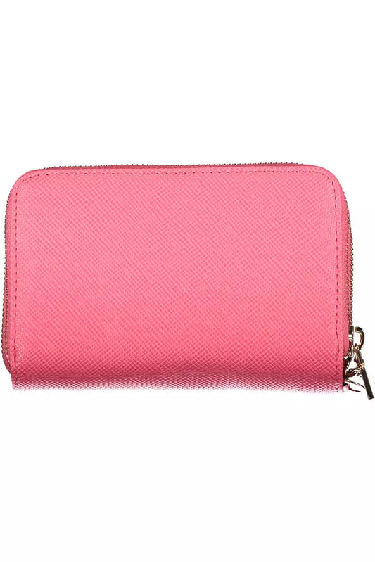 Chic Pink Double Wallet with Contrasting Details