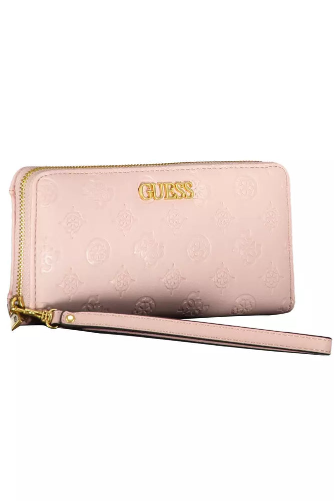 Chic Pink Wallet with Elegant Contrasting Details