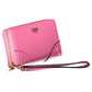 Chic Pink Polyurethane Wallet with Contrasting Details