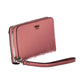 Chic Pink Polyurethane Wallet with Contrasting Details