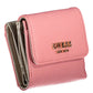 Chic Pink Polyurethane Wallet with Snap Closure