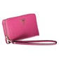 Chic Pink Polyurethane Wallet with Logo Detailing
