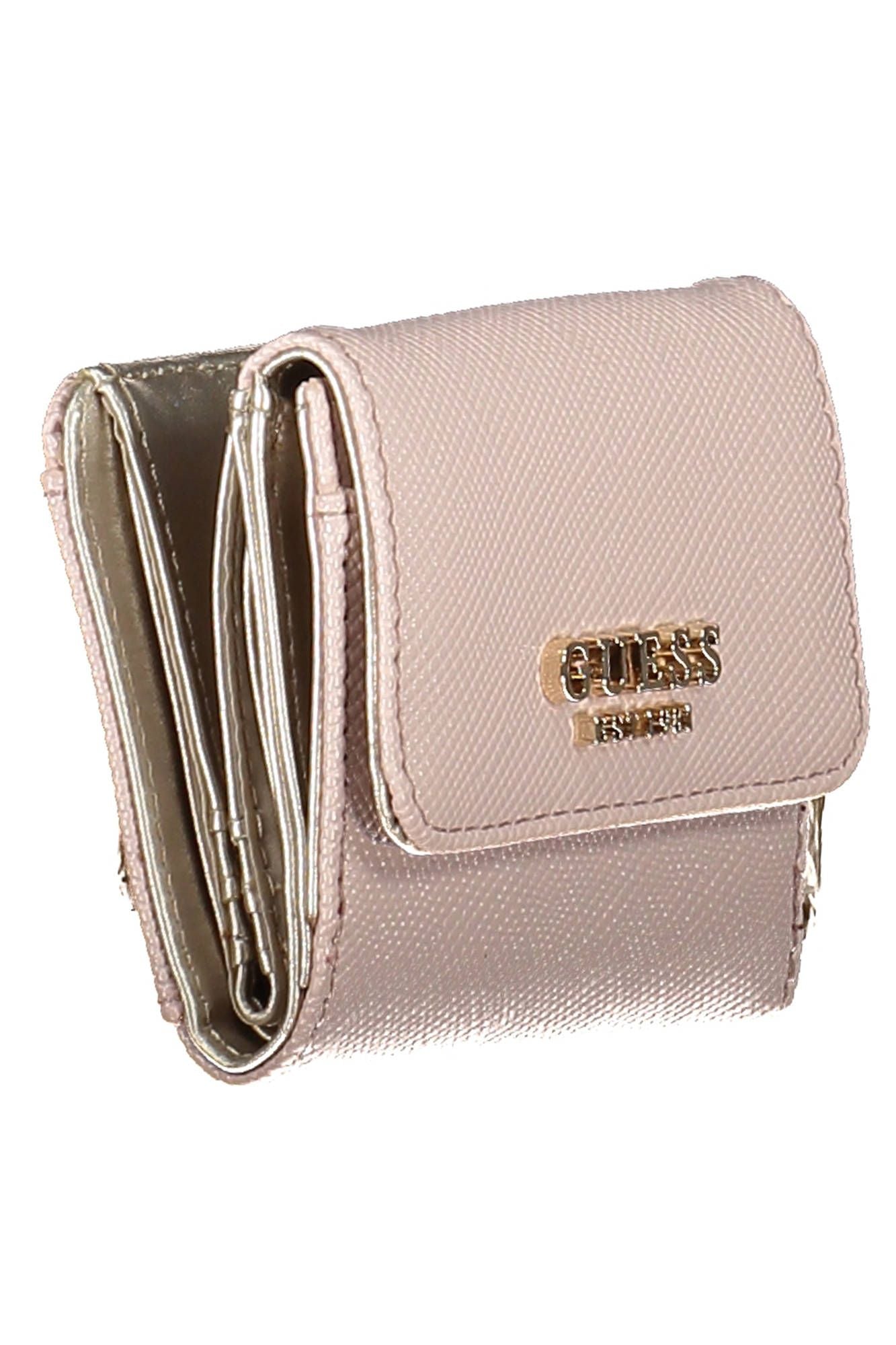 Elegant Pink Compact Wallet with Snap Closure