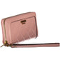 Chic Pink Polyurethane Wallet with Contrast Detail