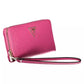 Chic Pink Polyethylene Wallet with Logo Detail