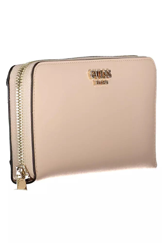 Chic Pink Polyethylene Multi-Compartment Wallet