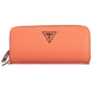 Chic Red Polyurethane Multi-Compartment Wallet