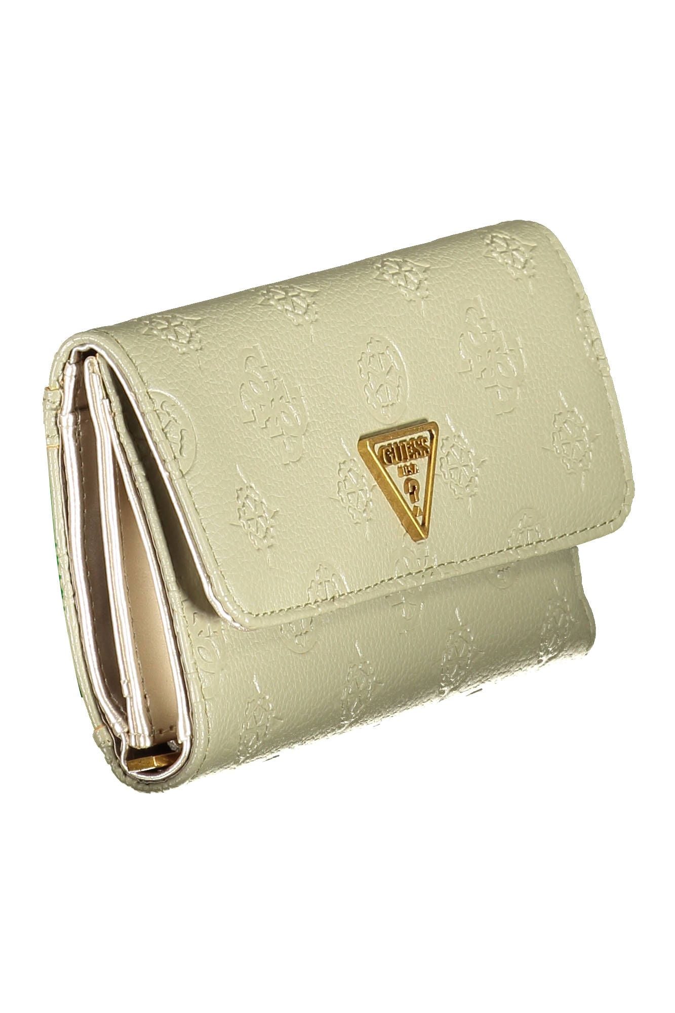 Chic Green Polyurethane Wallet with Ample Space