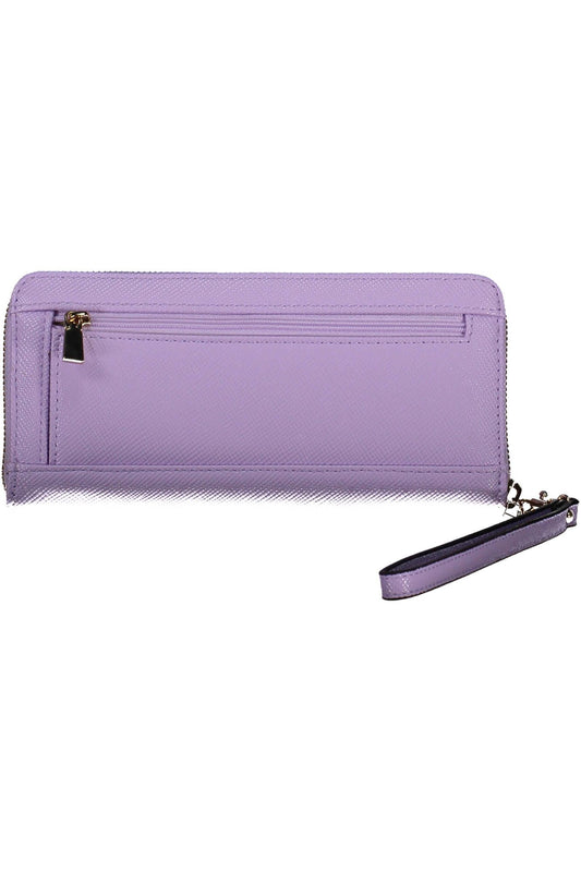 Chic Purple Polyurethane Wallet with Coin Purse