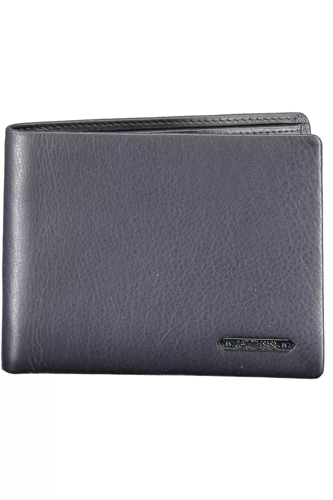 Sleek Blue Leather Bi-fold Wallet