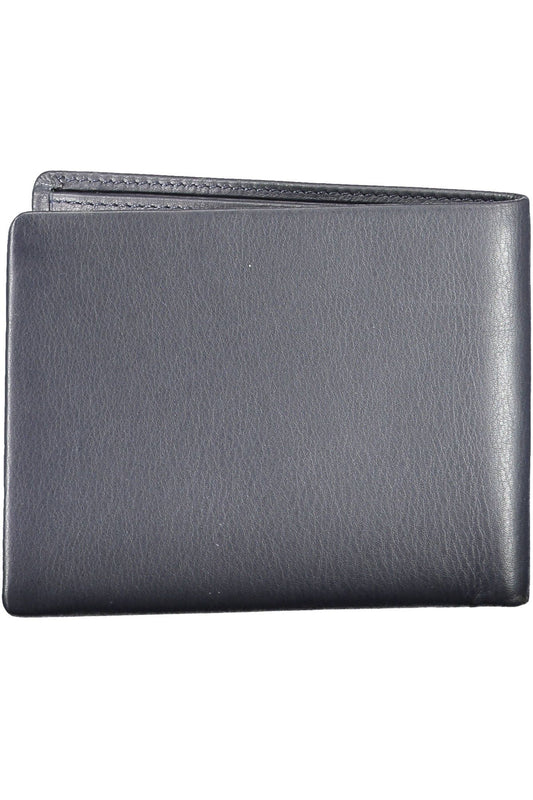 Sleek Blue Leather Bifold Wallet