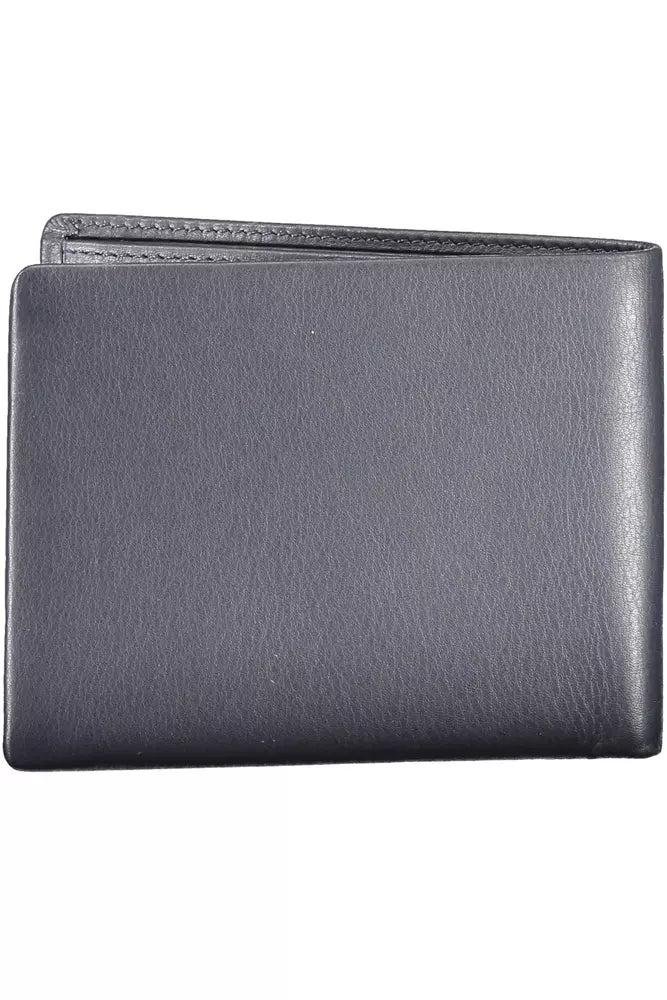 Sleek Blue Leather Bi-fold Wallet