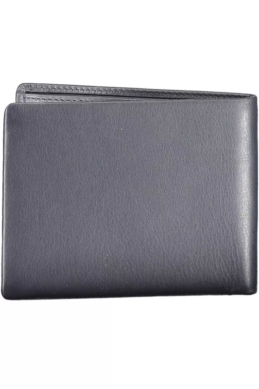 Sleek Blue Leather Bi-fold Wallet