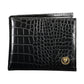Elegant Black Polyurethane Wallet with Coin Purse
