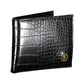Elegant Black Polyurethane Wallet with Coin Purse